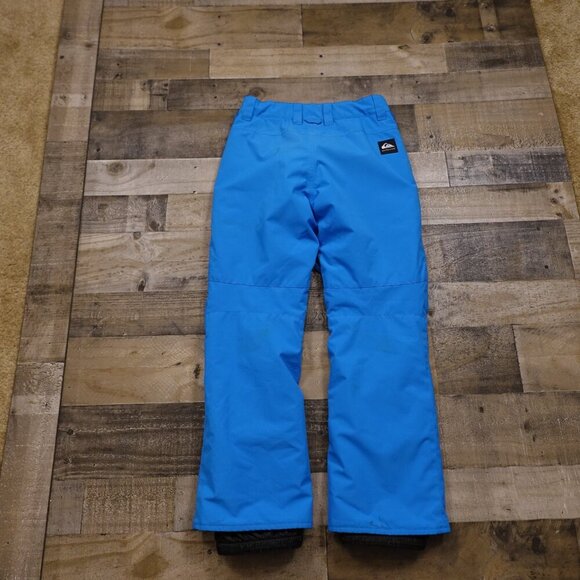 Quiksilver snow pants girl's 14 blue adjustable inner straps pre owned - Picture 8 of 15